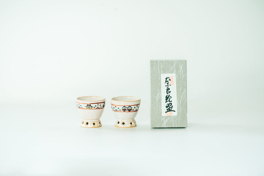 【赤膚焼窯元 小川二楽】赤膚焼のワインカップセット