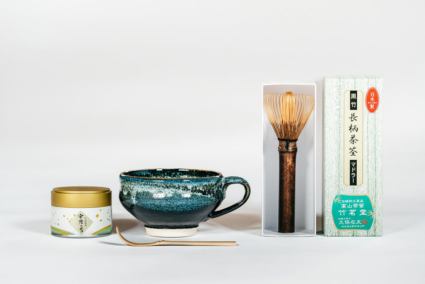 【竹茗堂左文】「マグカップ・マドラーDEお茶」 (抹茶付)